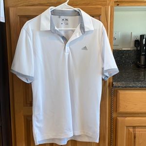 Adidas white button up